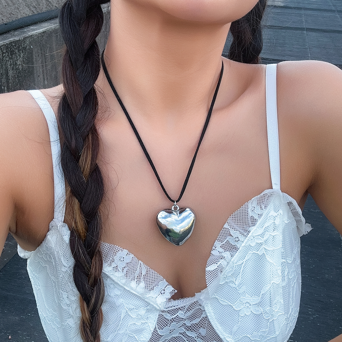 Lindo Dulce Estilo Simple Forma De Corazón Aleación Tridimensional Mujeres Collar Colgante display picture 3