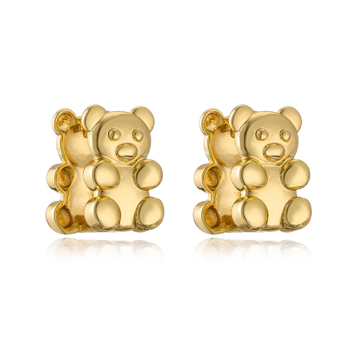 1 Paire Style Simple Commuer Animal Ours Placage Le Cuivre Plaqué Or 18k Des Boucles D'oreilles display picture 4