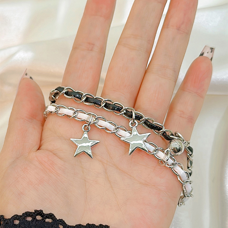 Streetwear Star Alloy Wax Rope Couple Bracelets display picture 5