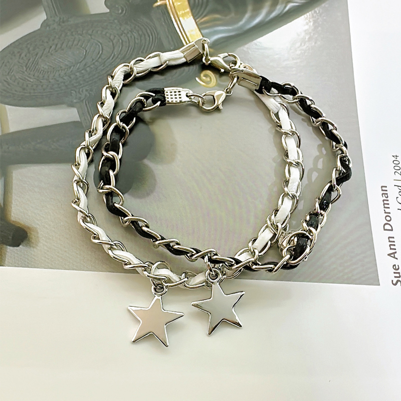 Streetwear Star Alloy Wax Rope Couple Bracelets display picture 6