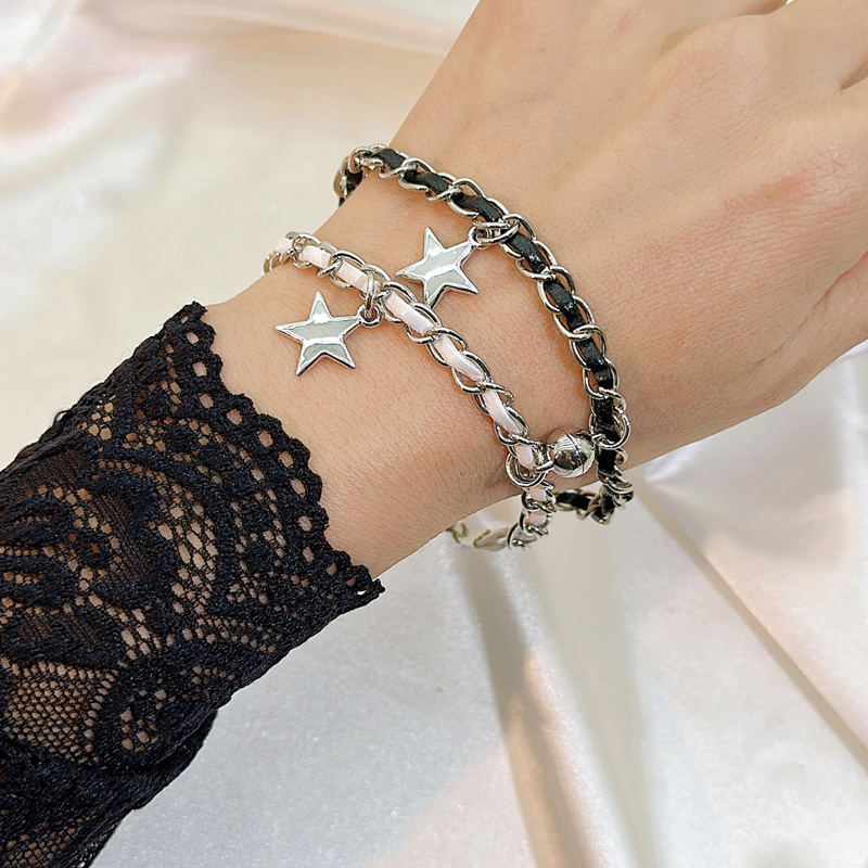 Streetwear Star Alloy Wax Rope Couple Bracelets display picture 7