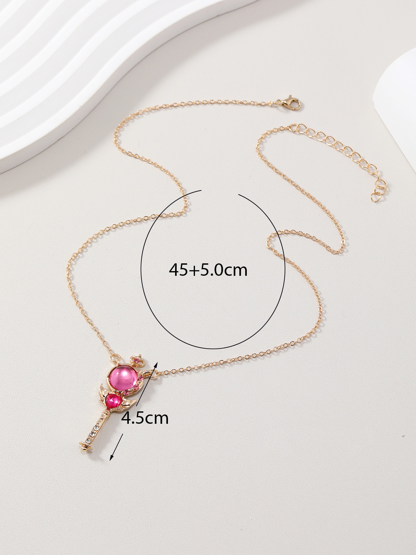 Simple Style Magic Wand Alloy Inlay Rhinestones Women's Pendant Necklace display picture 2