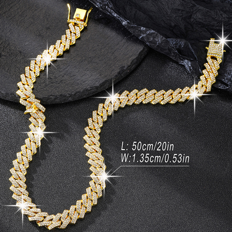 Hip Hop Collar Aleación Embutido Diamantes De Imitación Hombres Collar display picture 7