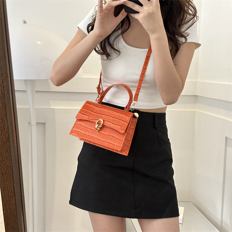 Women's All Seasons Pu Leather Solid Color Classic Style Square Flip Cover Handbag display picture 11