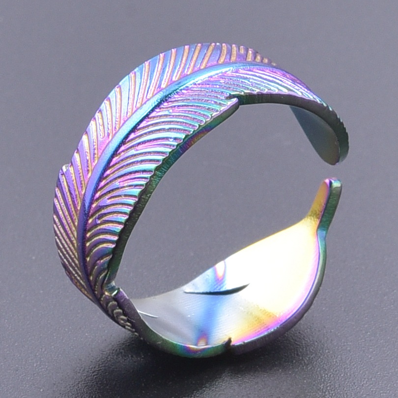 Simple Style Feather Titanium Steel Polishing Women's Rings display picture 8