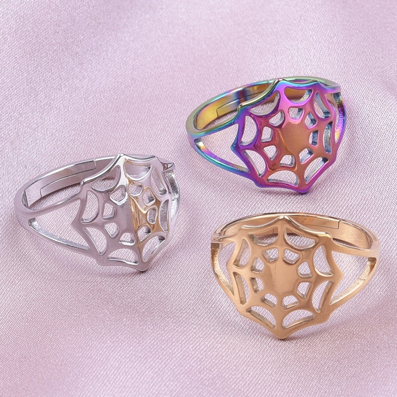 Simple Style Spider Web Stainless Steel Polishing Rings display picture 4