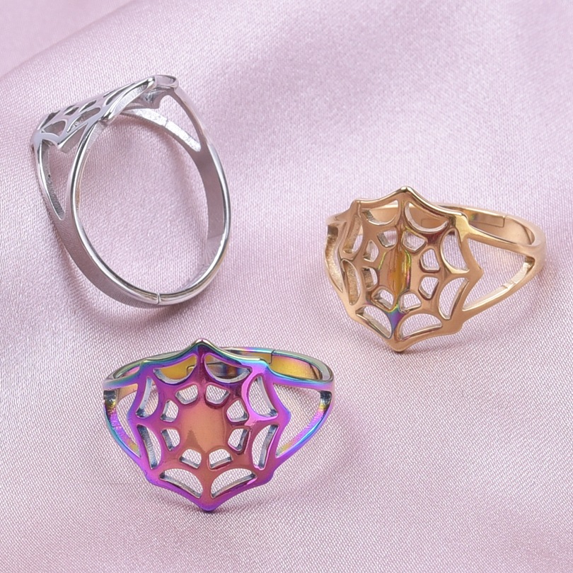 Simple Style Spider Web Stainless Steel Polishing Rings display picture 5