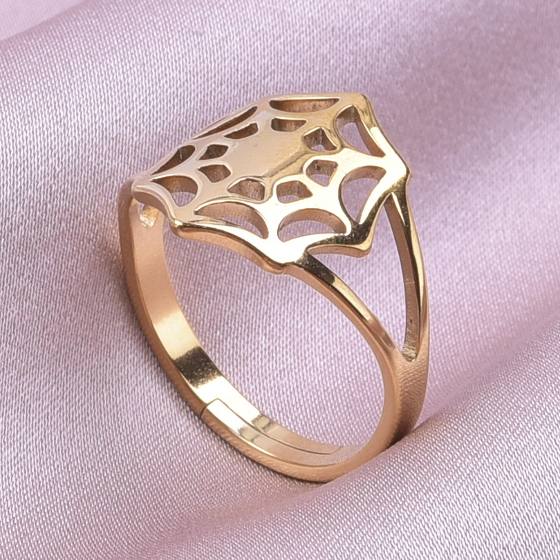 Simple Style Spider Web Stainless Steel Polishing Rings display picture 8