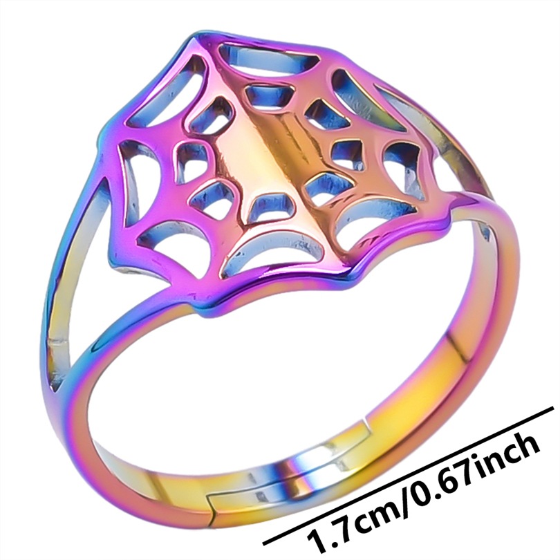 Simple Style Spider Web Stainless Steel Polishing Rings display picture 9