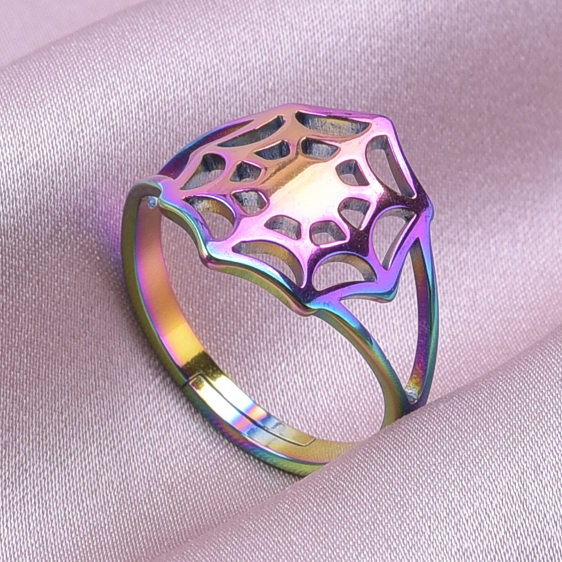 Simple Style Spider Web Stainless Steel Polishing Rings display picture 10