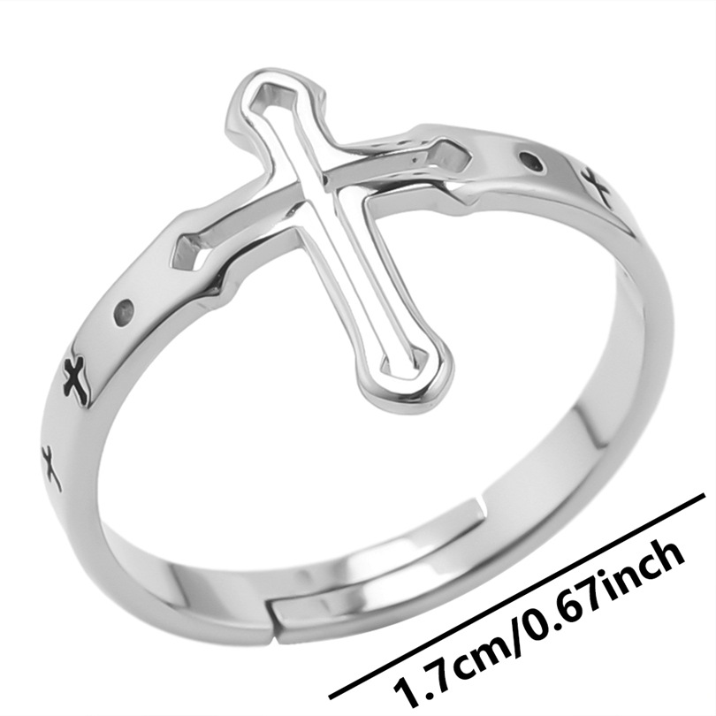 Hip-hop Retro Cross Stainless Steel Polishing Rings display picture 14