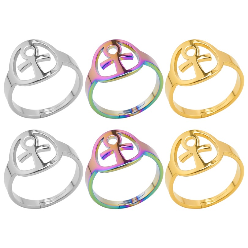 Commute Solid Color Stainless Steel Polishing Rings display picture 1