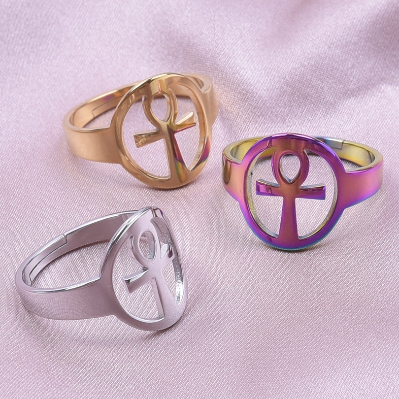Commute Solid Color Stainless Steel Polishing Rings display picture 4