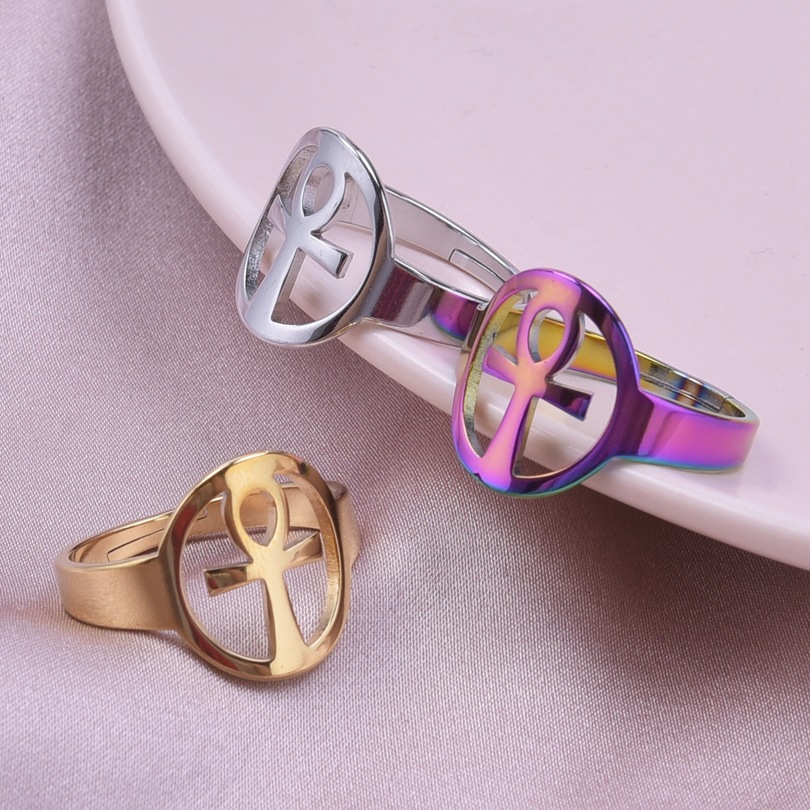 Commute Solid Color Stainless Steel Polishing Rings display picture 6
