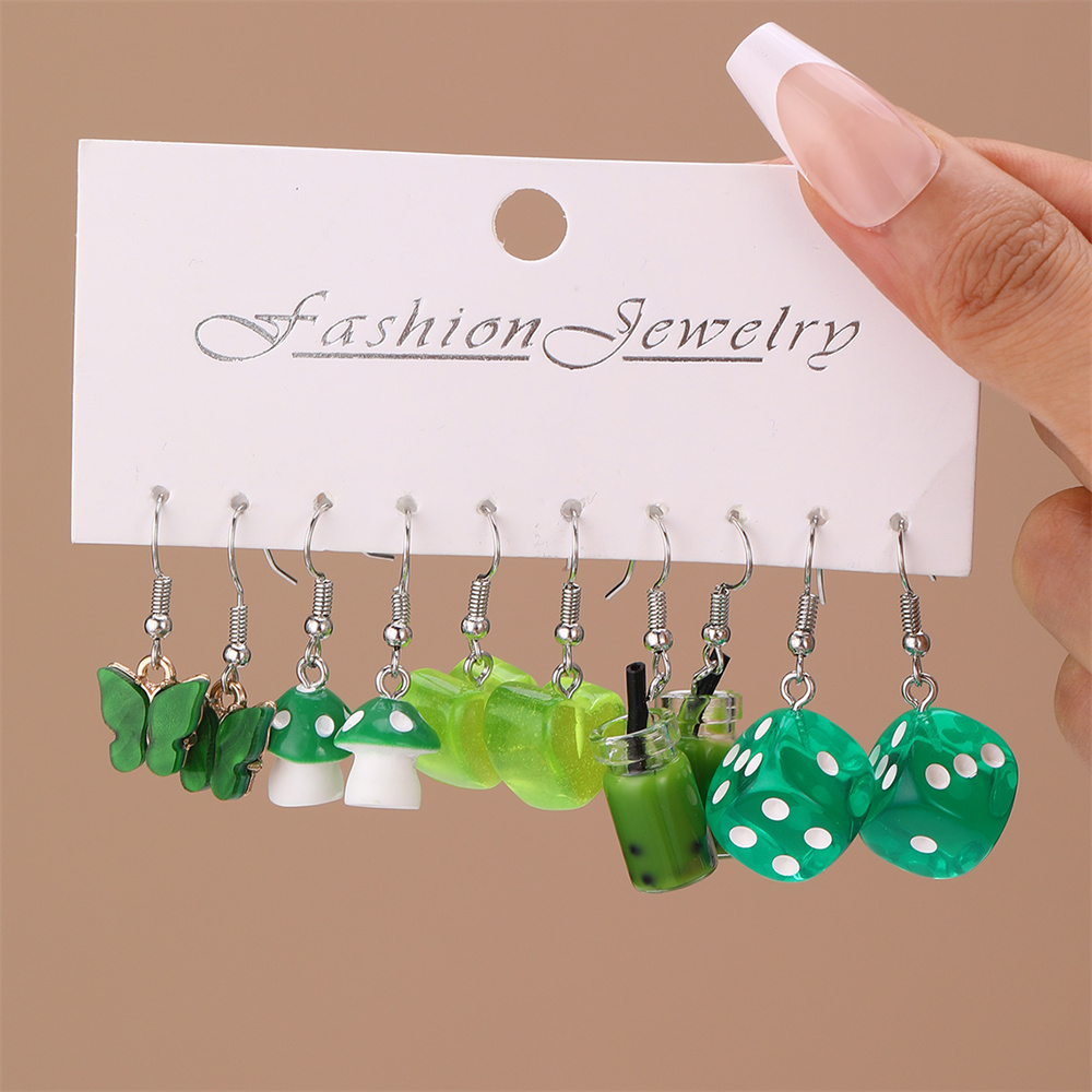 1 Set Casual Mushroom Patchwork Artificial Pearl Alloy Drop Earrings display picture 19