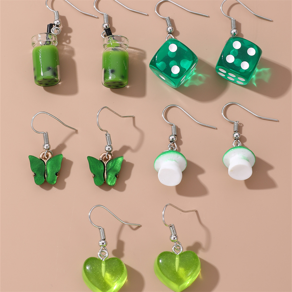 1 Set Casual Mushroom Patchwork Artificial Pearl Alloy Drop Earrings display picture 21