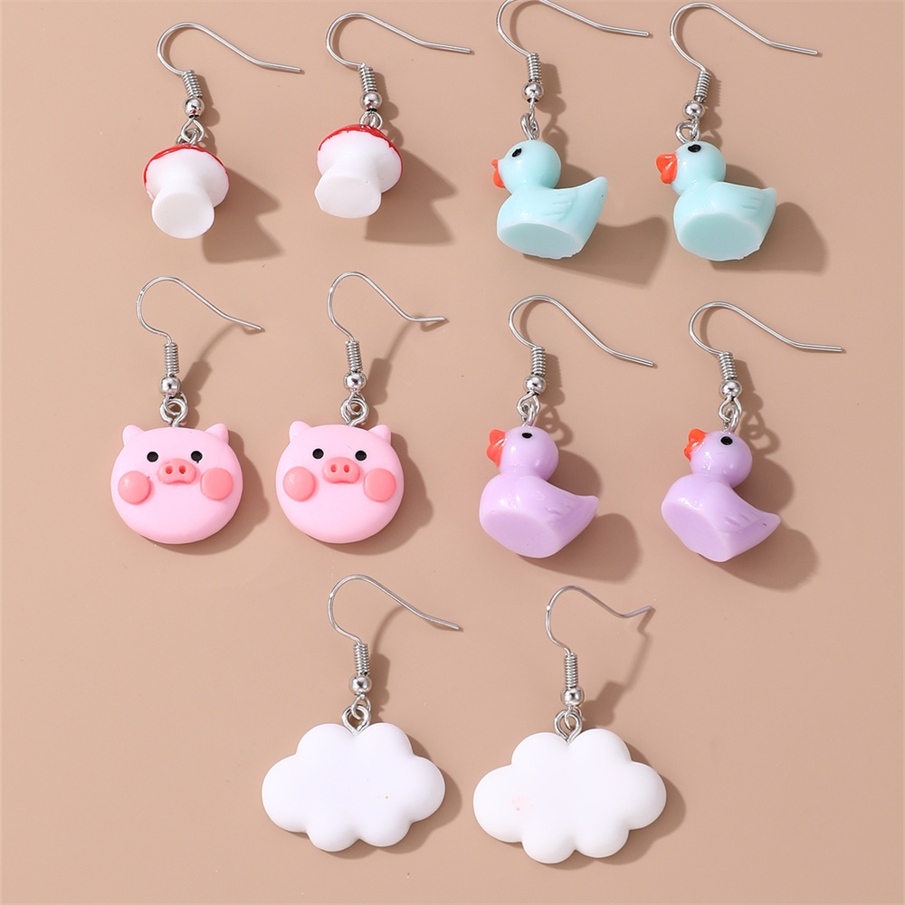 1 Set Casual Mushroom Patchwork Artificial Pearl Alloy Drop Earrings display picture 28