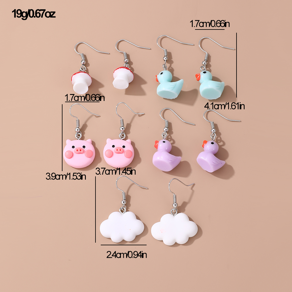 1 Set Casual Mushroom Patchwork Artificial Pearl Alloy Drop Earrings display picture 30
