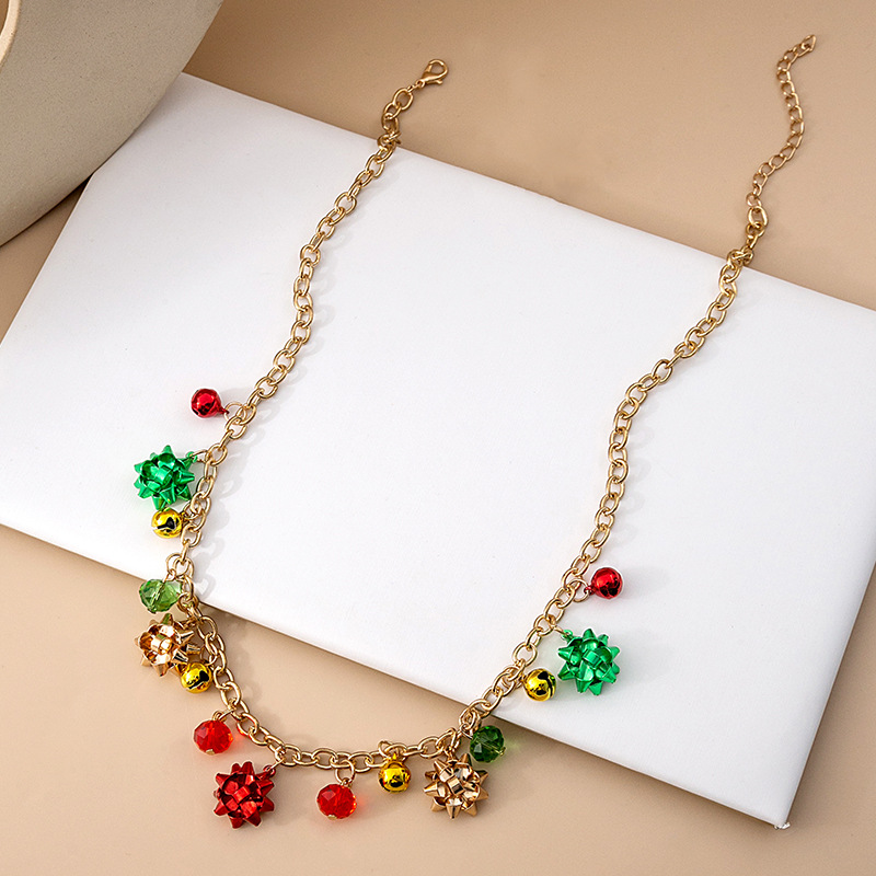 Retro Bell Alloy Plating Gold Plated Christmas Women's Necklace display picture 3