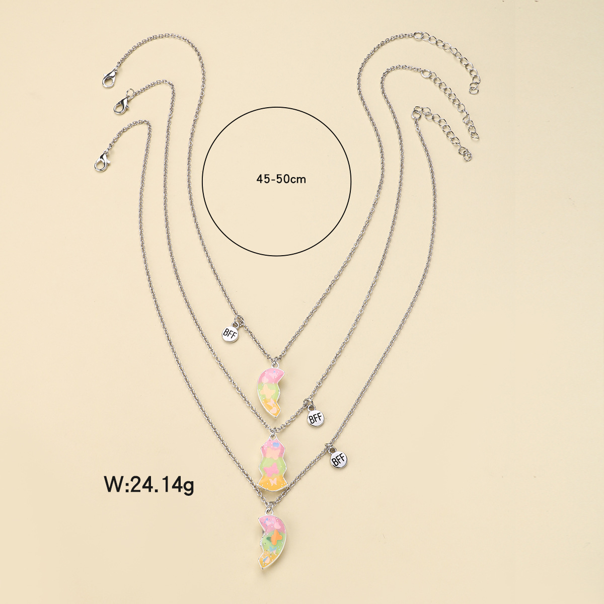Wholesale Jewelry Casual Cute Heart Shape Butterfly Alloy Pendant Necklace display picture 8