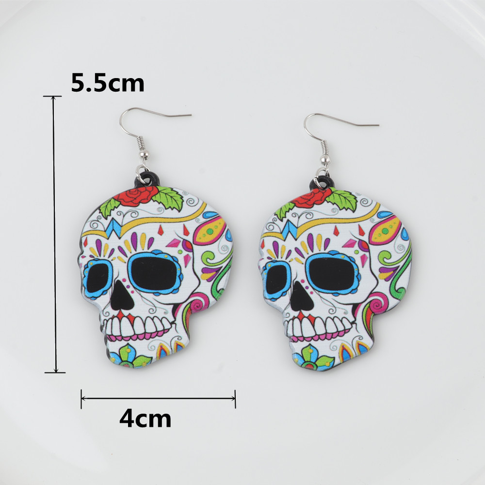 1 Pair Basic Classic Style Skull Arylic Drop Earrings display picture 2