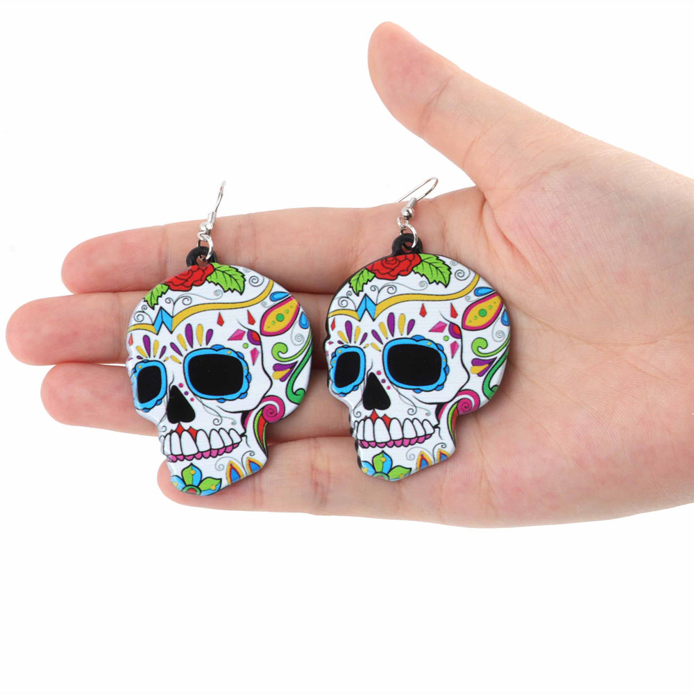 1 Pair Basic Classic Style Skull Arylic Drop Earrings display picture 3