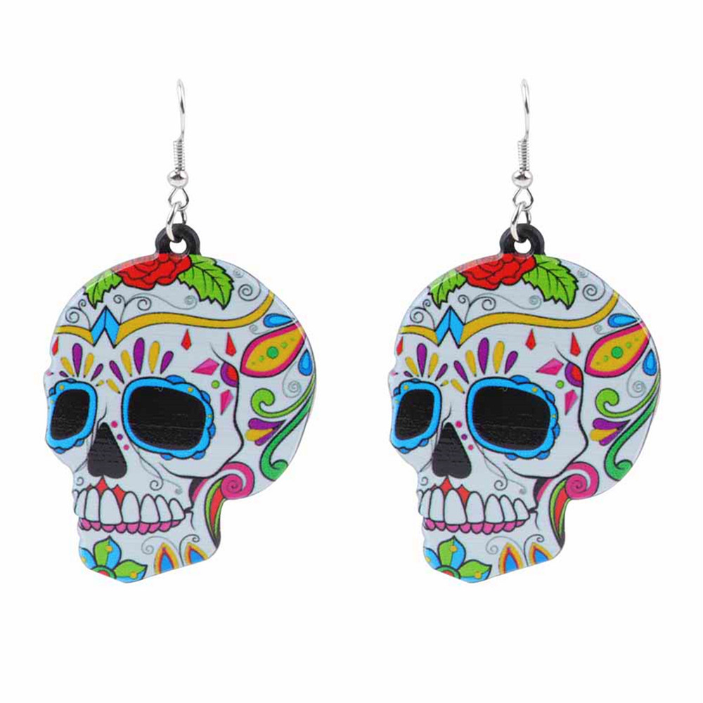 1 Pair Basic Classic Style Skull Arylic Drop Earrings display picture 5