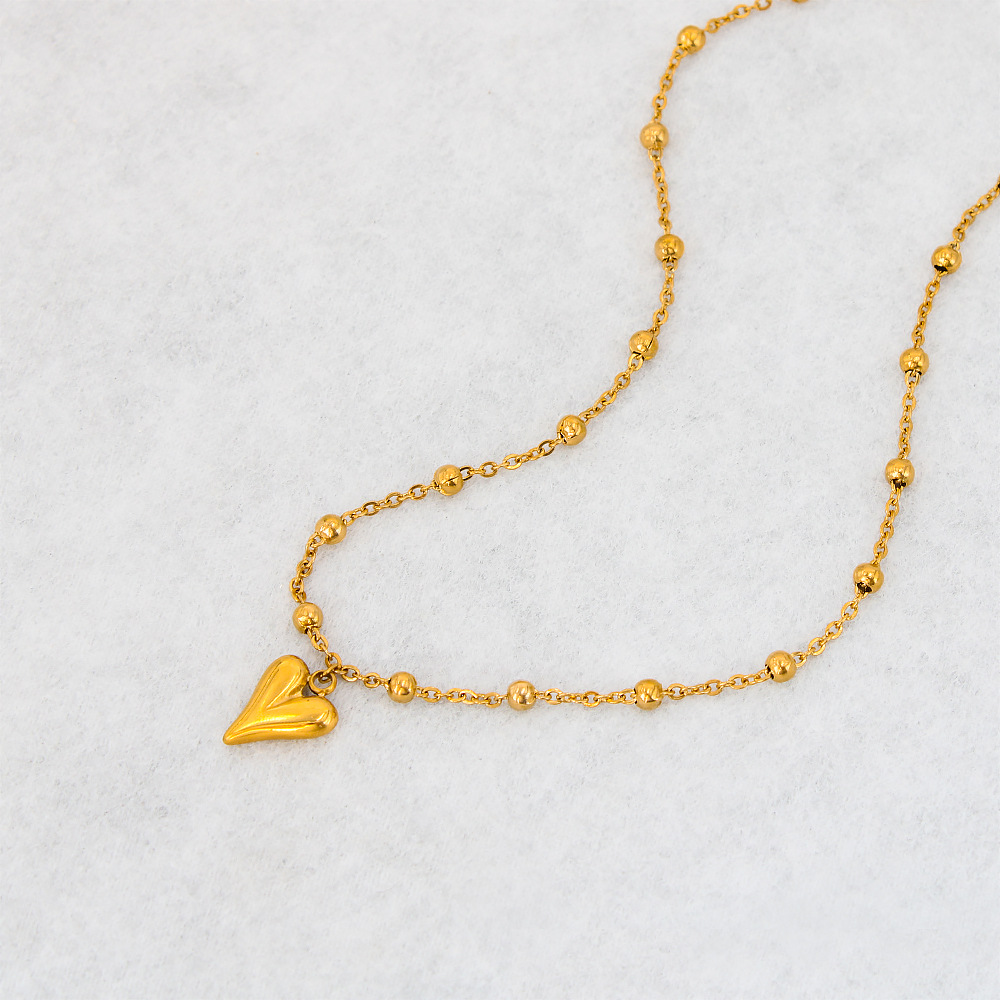 Edelstahl 304 18 Karat Vergoldet Einfacher Stil Herzform Halskette Mit Anhänger display picture 29