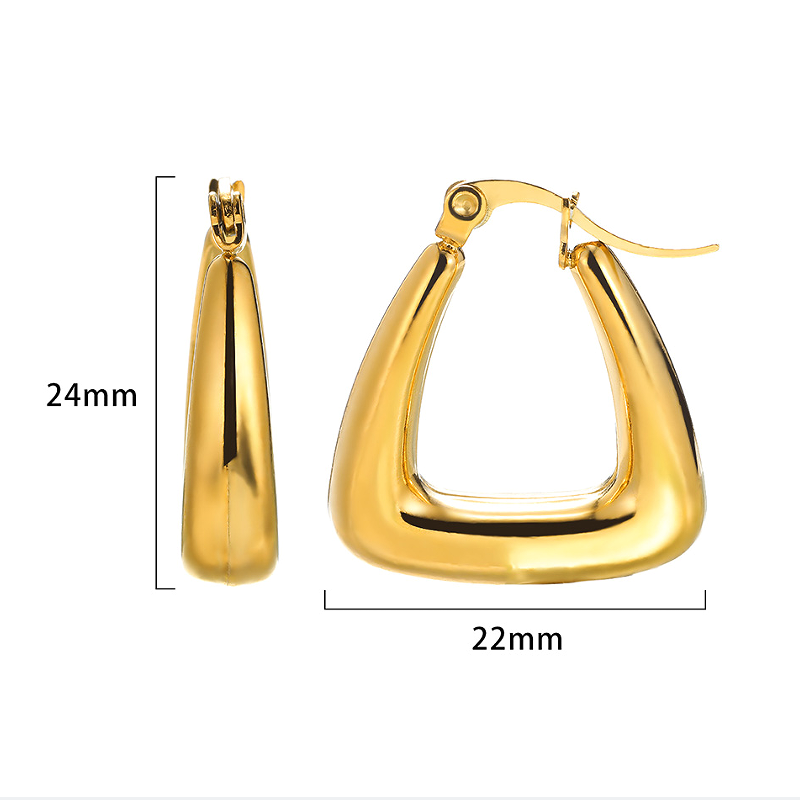 1 Pair Vintage Style Solid Color Irregular Plating Stainless Steel 18k Gold Plated Ear Studs display picture 7