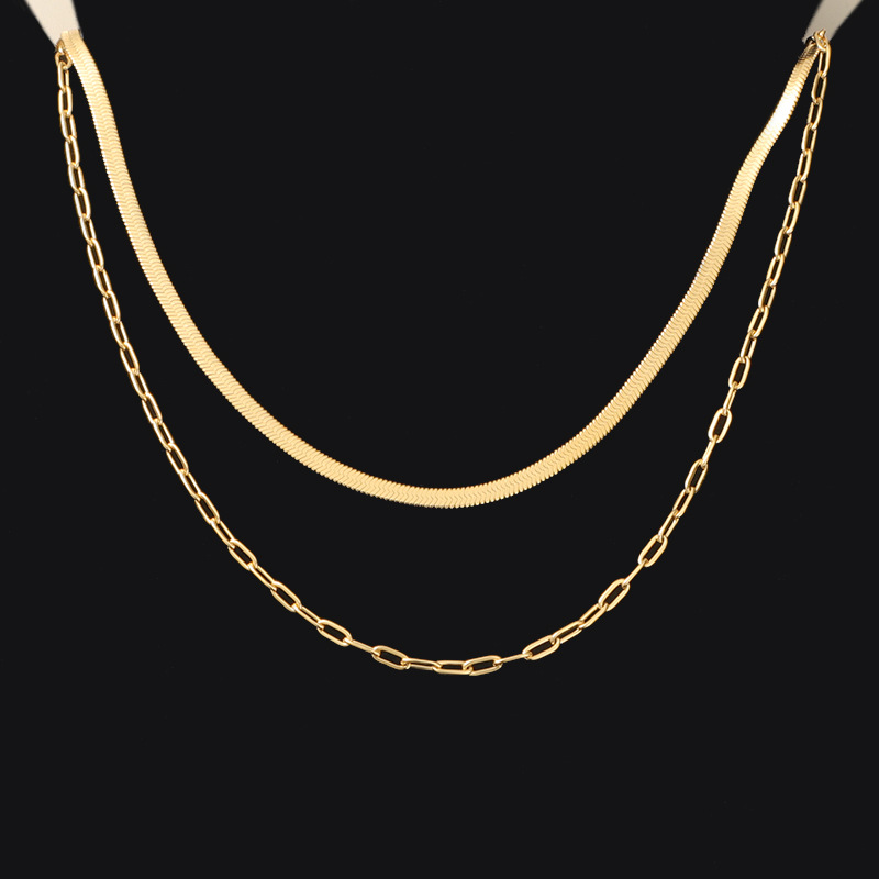 Hip-hop Rock Solid Color Titanium Steel Plating Chain Gold Plated Silver Plated Necklace display picture 1