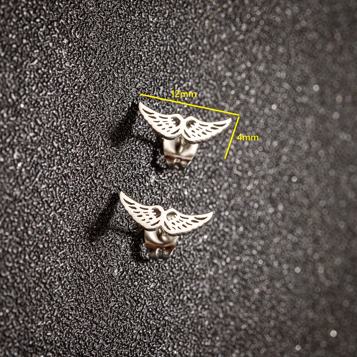 1 Pair Simple Style Wings Polishing Stainless Steel 18k Gold Plated Ear Studs display picture 2