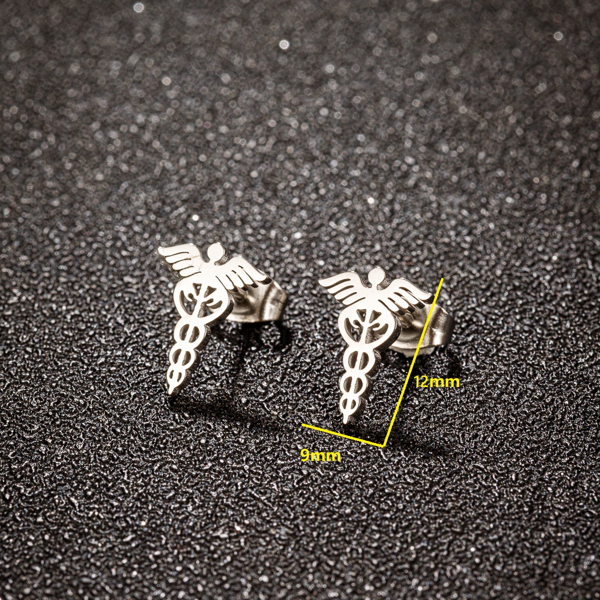 1 Pair Casual Pastoral Solid Color Wings Polishing Stainless Steel 18k Gold Plated Ear Studs display picture 2