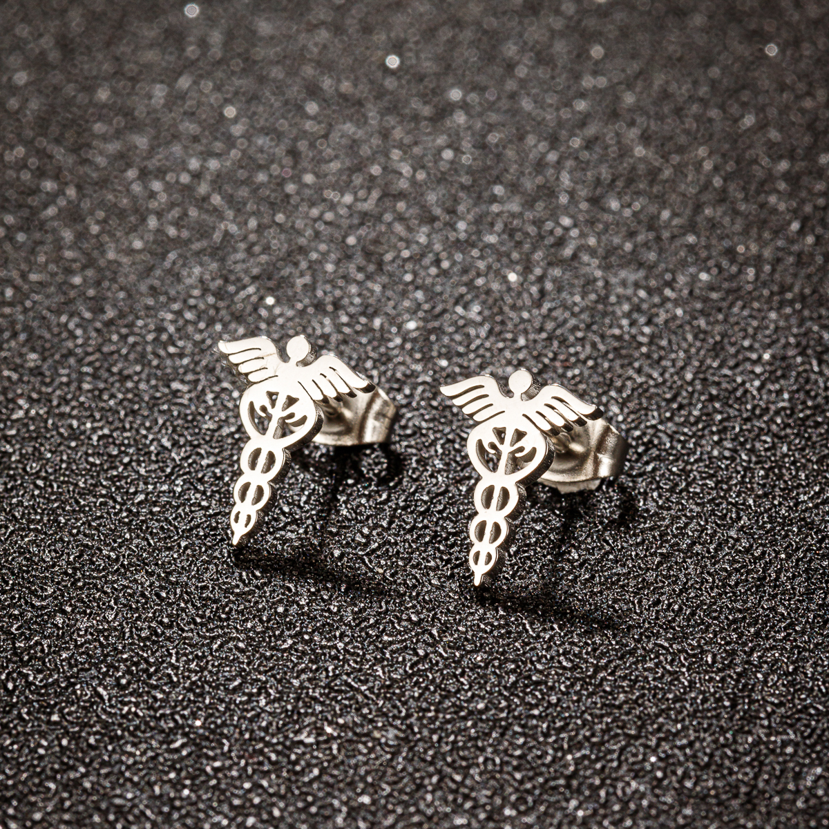 1 Pair Casual Pastoral Solid Color Wings Polishing Stainless Steel 18k Gold Plated Ear Studs display picture 9