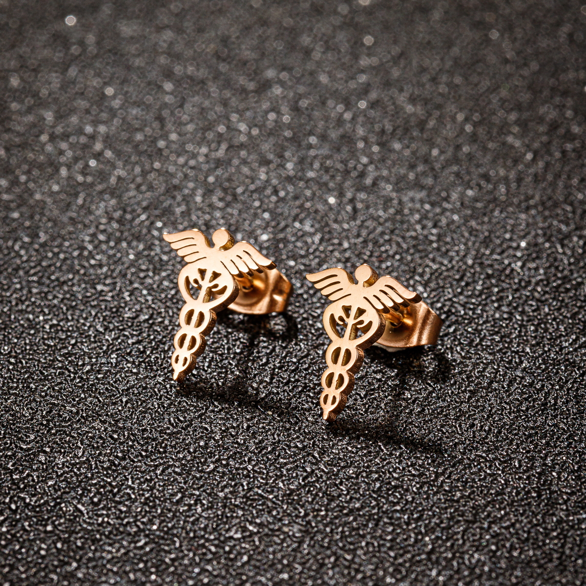 1 Pair Casual Pastoral Solid Color Wings Polishing Stainless Steel 18k Gold Plated Ear Studs display picture 8