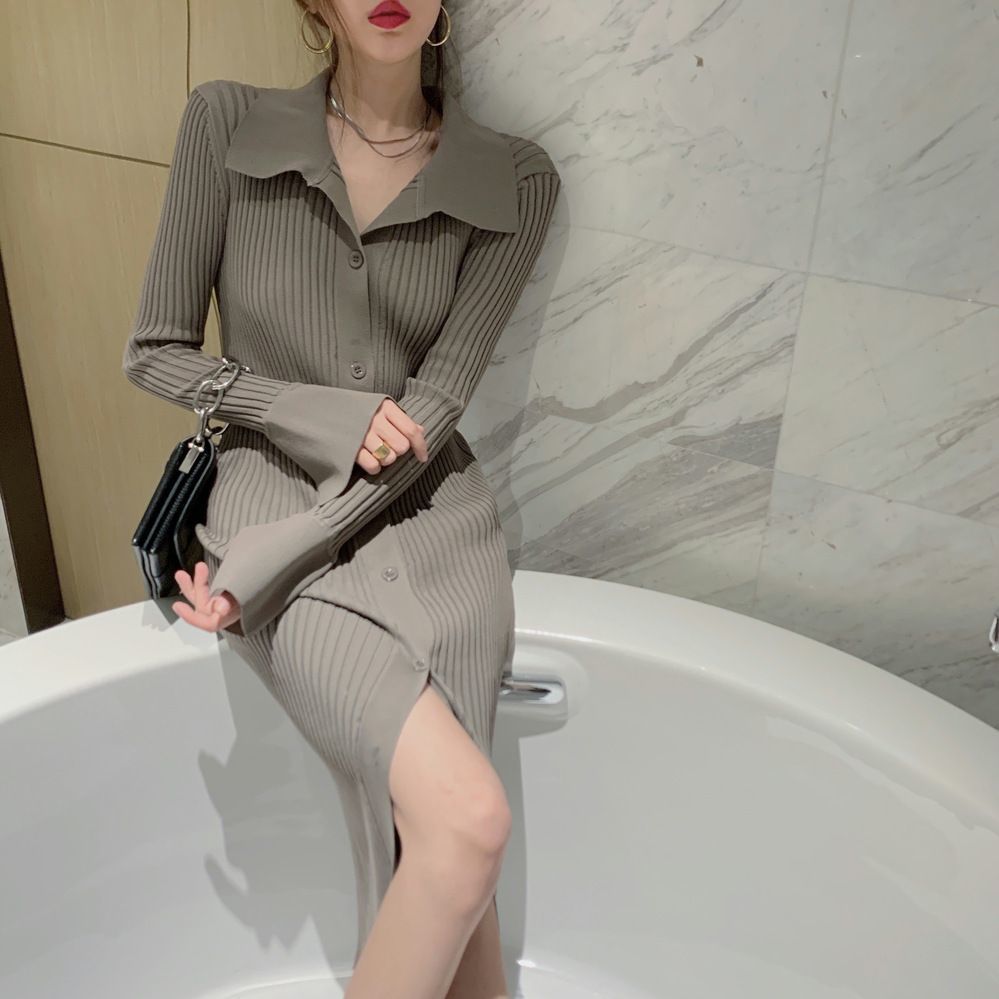 Women's Shirt Dress Casual Simple Style Turndown Long Sleeve Solid Color Midi Dress Daily Street display picture 6