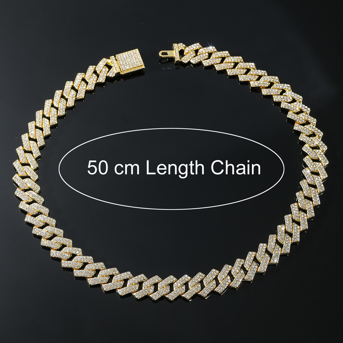 Hip-hop Solid Color Alloy Rhinestone Chain Inlay Rhinestones Men's Necklace display picture 3