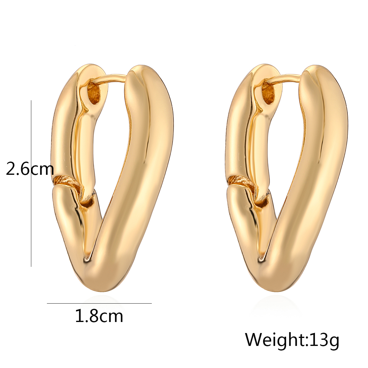 1 Pair Simple Style Commute Geometric Plating Copper 18k Gold Plated Earrings display picture 1