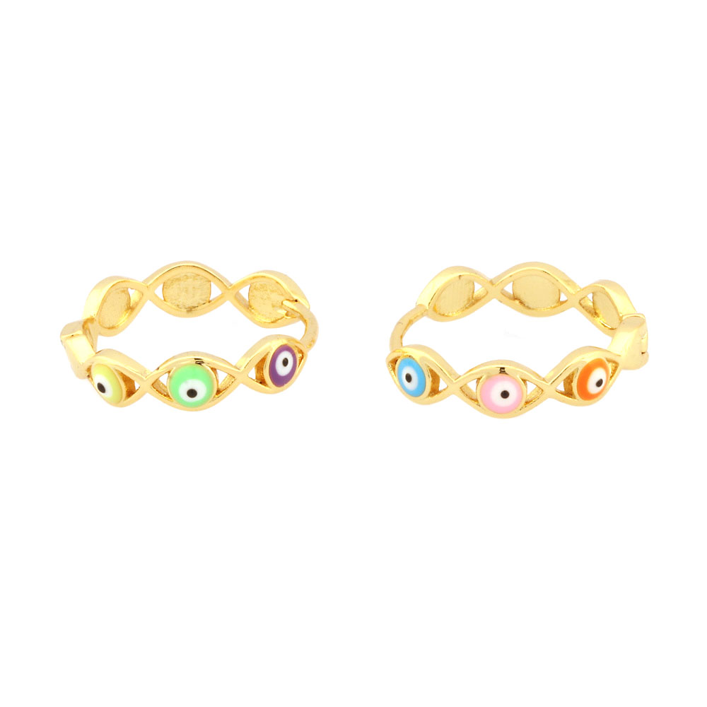 1 Pair Retro Simple Style Devil's Eye Plating Inlay Copper Zircon 18k Gold Plated Hoop Earrings display picture 11