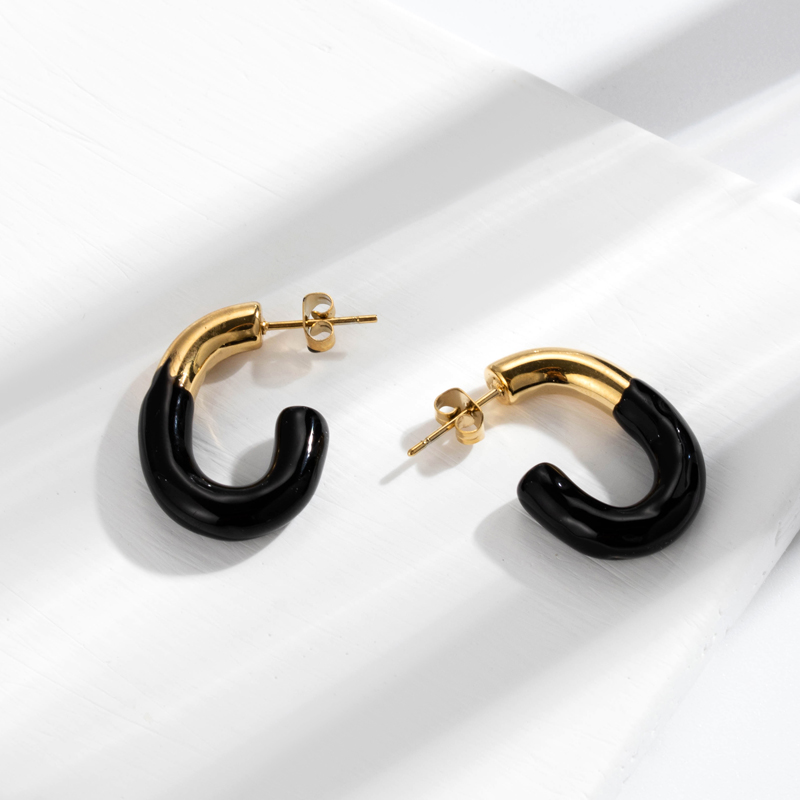 1 Paar Ig-stil Einfacher Stil Klassischer Stil U-form Irregulär Überzug Rostfreier Stahl 18 Karat Vergoldet Ohrringe display picture 7