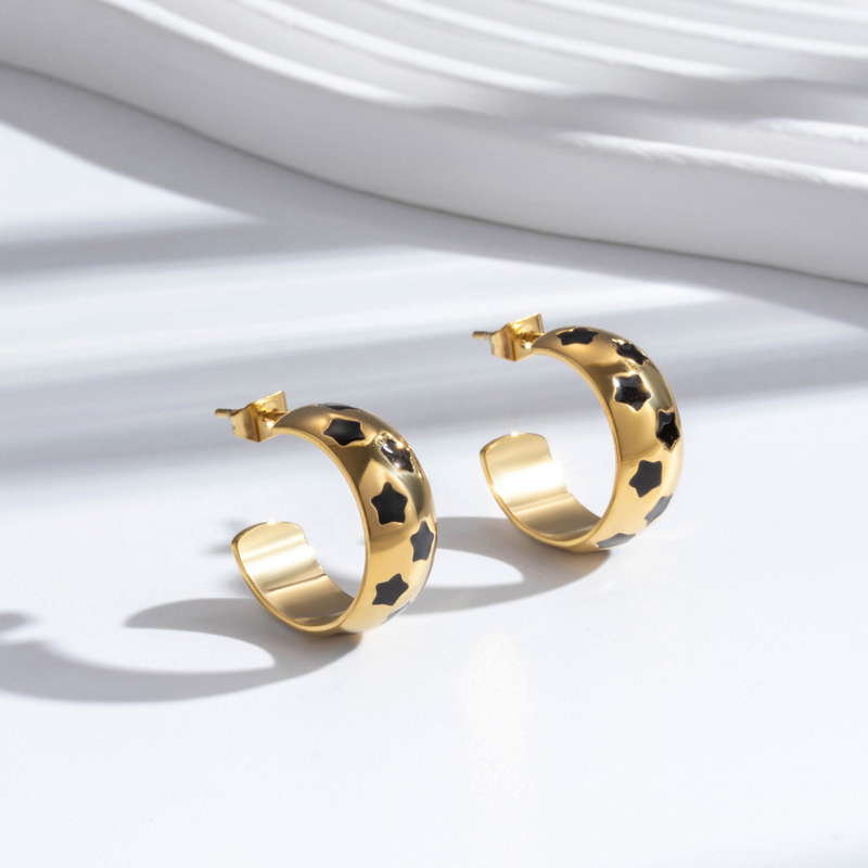 1 Paar Ig-stil Einfacher Stil Klassischer Stil U-form Irregulär Überzug Rostfreier Stahl 18 Karat Vergoldet Ohrringe display picture 5