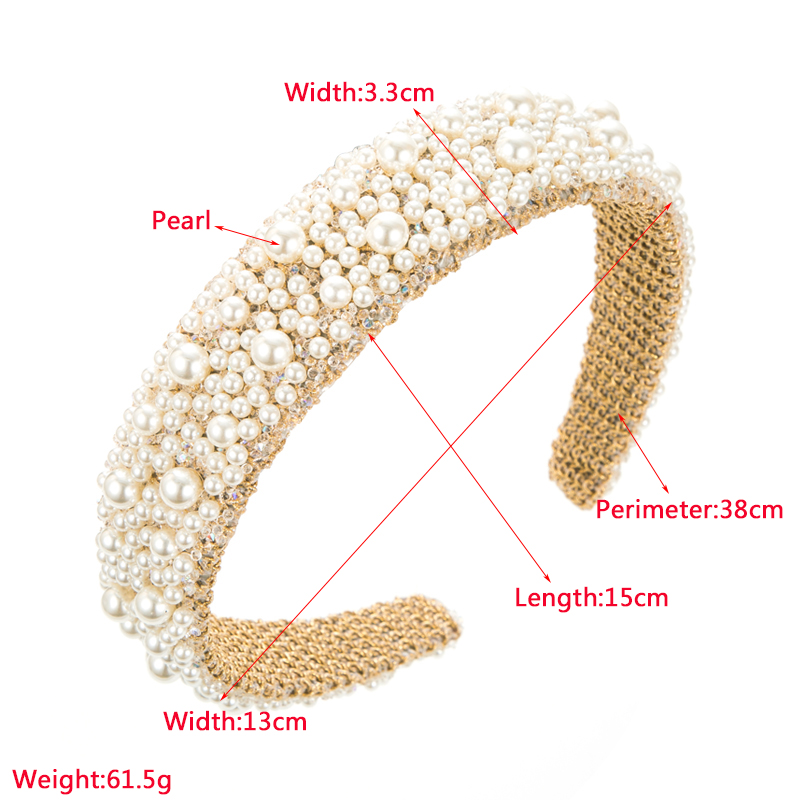 Elegant Luxurious Solid Color Cloth Inlay Artificial Pearls Hair Band display picture 1