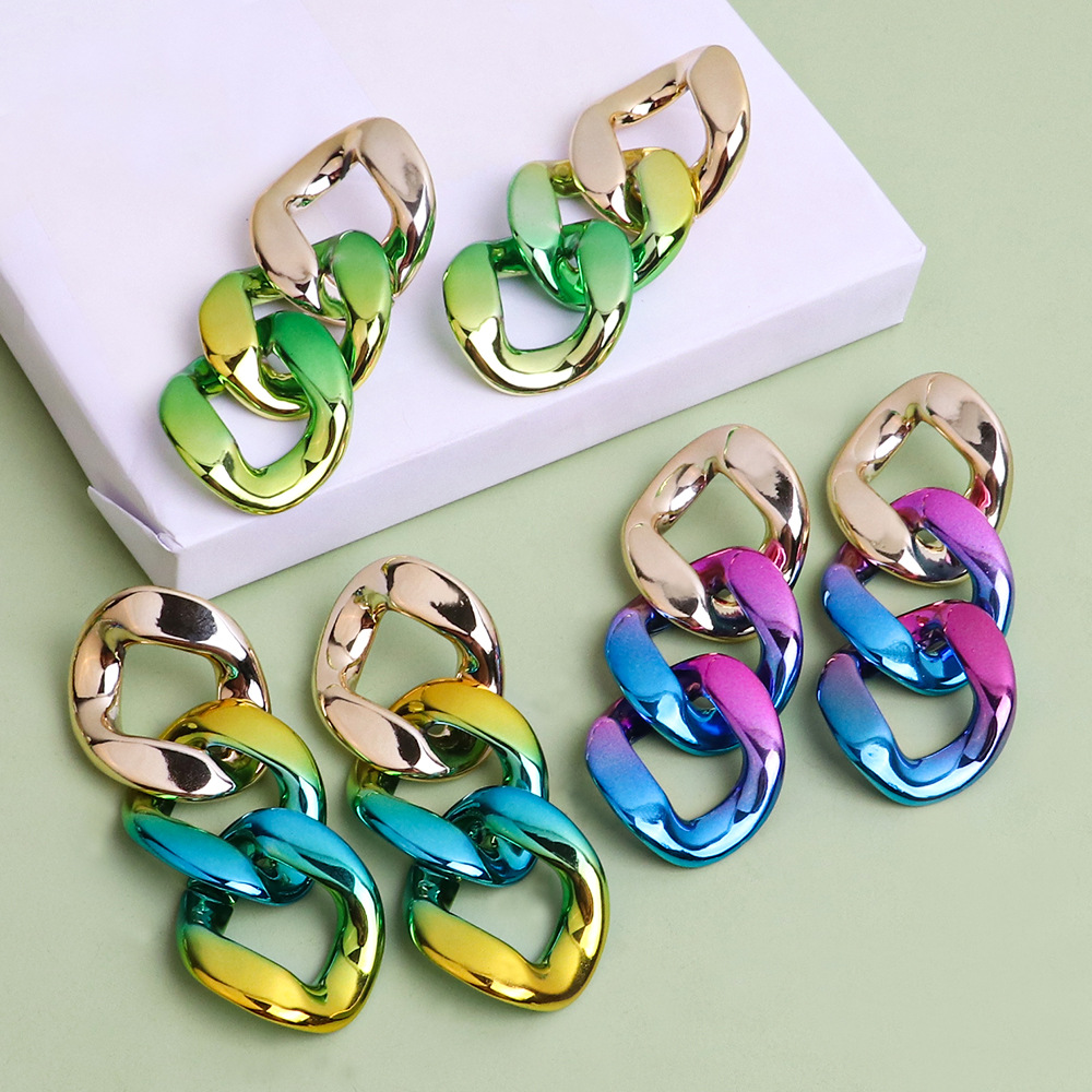 Ig Style Punk Gradient Color Ccb Wholesale Jewelry Set display picture 1