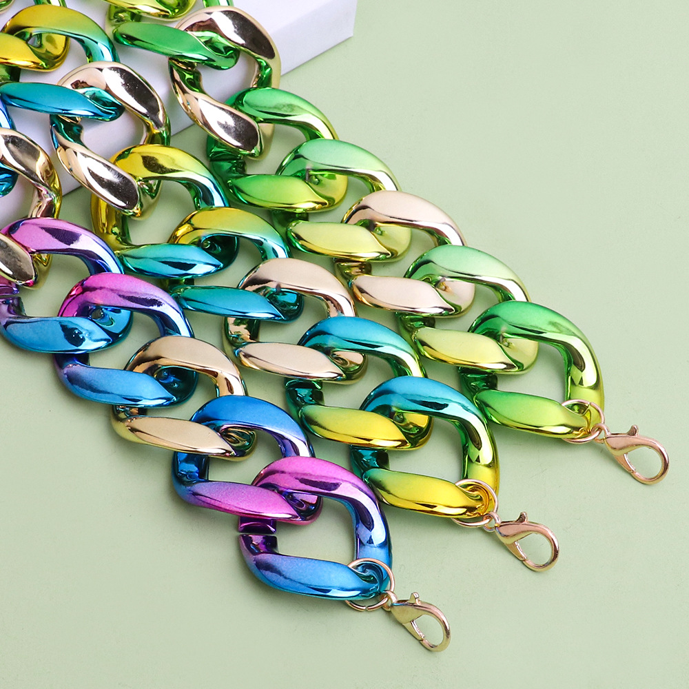 Ig Style Punk Gradient Color Ccb Wholesale Jewelry Set display picture 3
