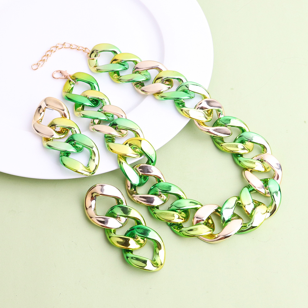 Ig Style Punk Gradient Color Ccb Wholesale Jewelry Set display picture 6