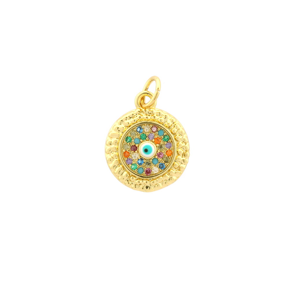 Casual Devil's Eye Copper Enamel Plating Inlay Zircon 18k Gold Plated Charms display picture 12