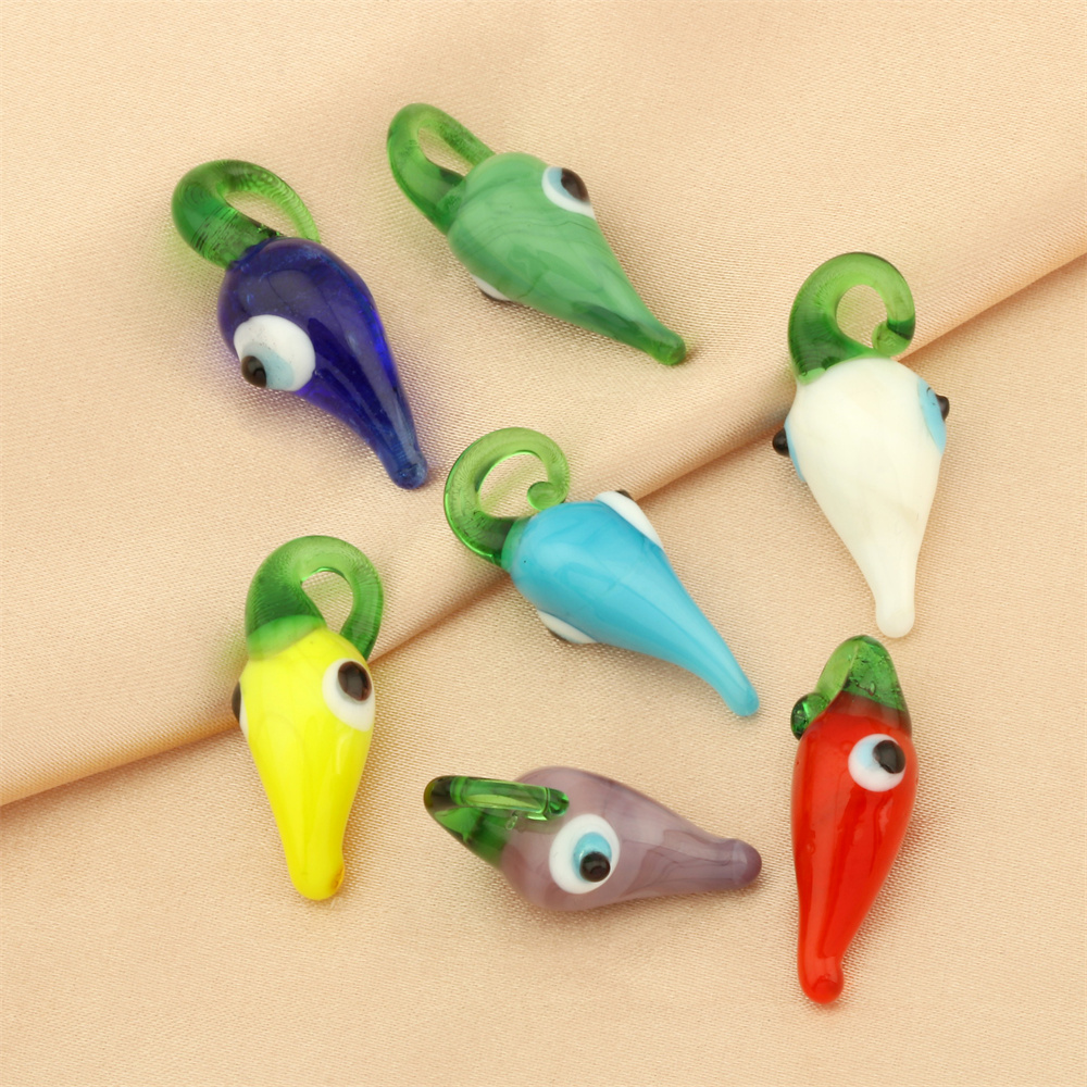 Funny Vegetable Glass Patchwork Glass Charms Jewelry Accessories display picture 2