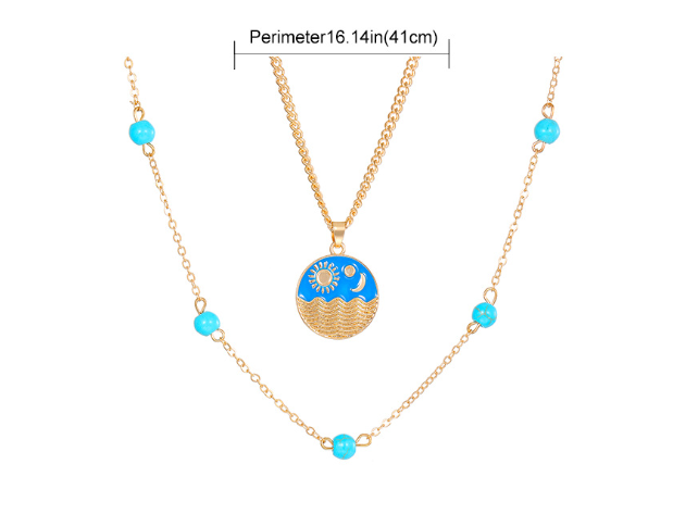 Vintage Style Simple Style Sun Alloy Plating 14k Gold Plated Women's Layered Necklaces display picture 1