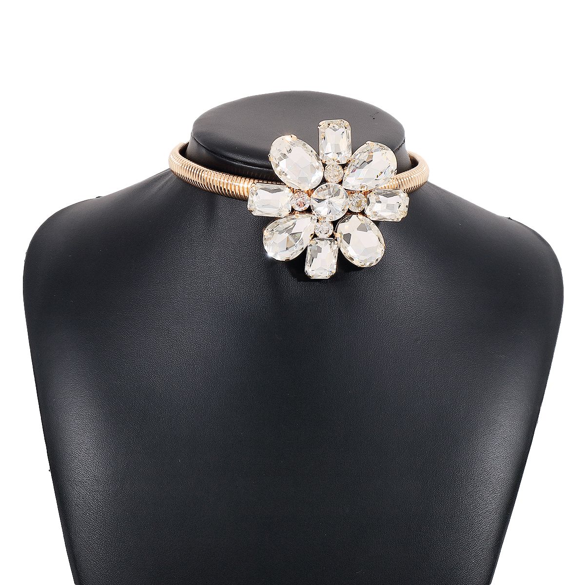 Wholesale Jewelry Elegant Flower Iron Rhinestones Inlay Necklace display picture 3