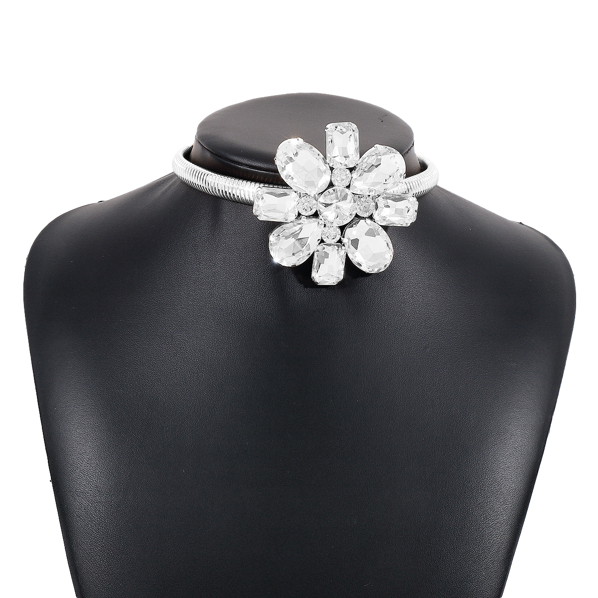Wholesale Jewelry Elegant Flower Iron Rhinestones Inlay Necklace display picture 4