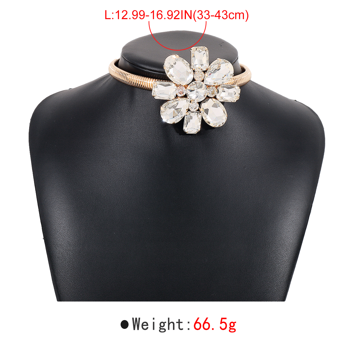 Wholesale Jewelry Elegant Flower Iron Rhinestones Inlay Necklace display picture 14